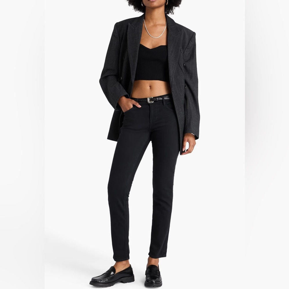FRAME Le Garcon Mid Rise Boufriend Fit Loose Straight Leg Jeans Black NWT